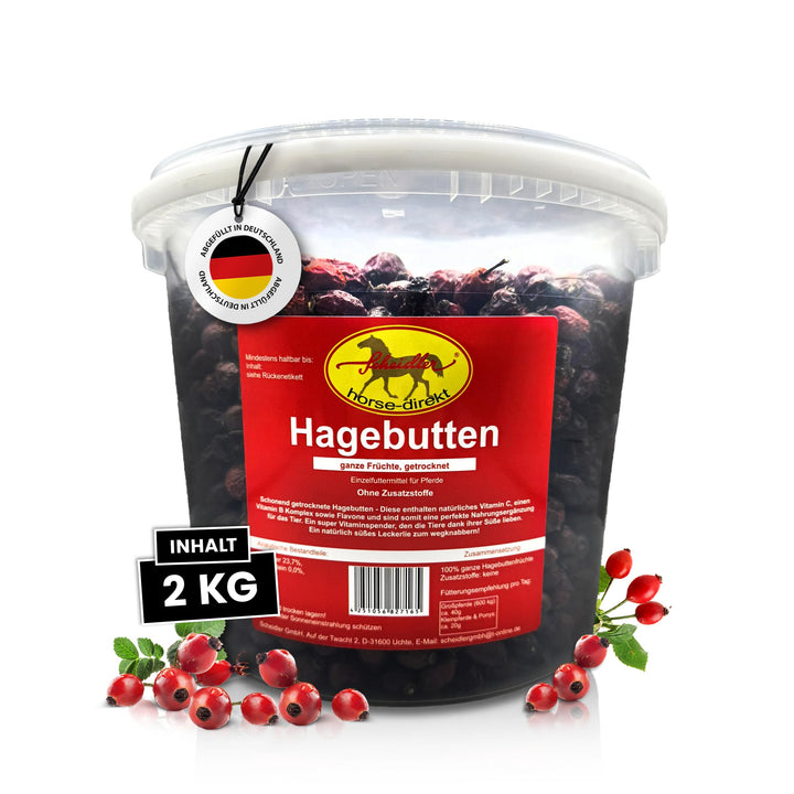 Scheidler horse-direkt Hagebutten getrocknet für Pferde 2kg – Ganze Hagebutte in Spitzenqualität – 1