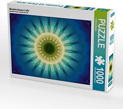 CALVENDO Puzzle Mandala blaues Licht 1000 Teile Lege-Grösse 64 x 48 cm Foto-Puzzle Bild von Christin