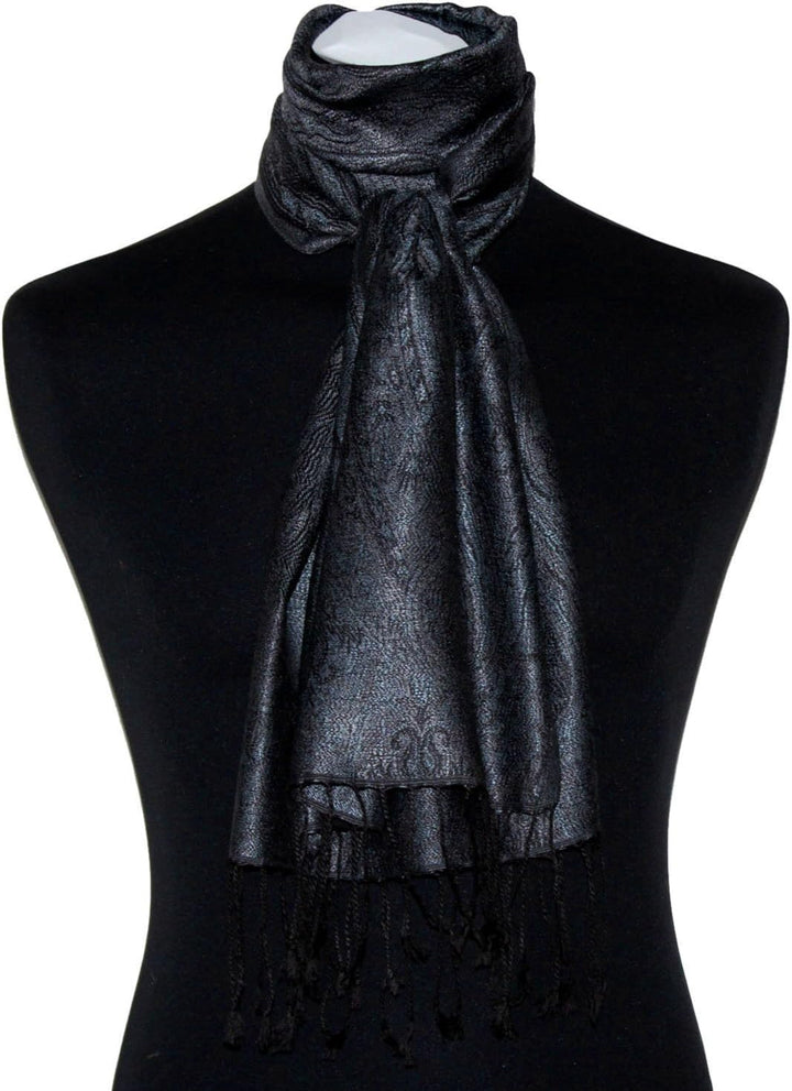 Lorenzo Cana - Damen Seidenschal Schal 100% Seide jacquard gewebt harmonische Farben mit Fransen 35