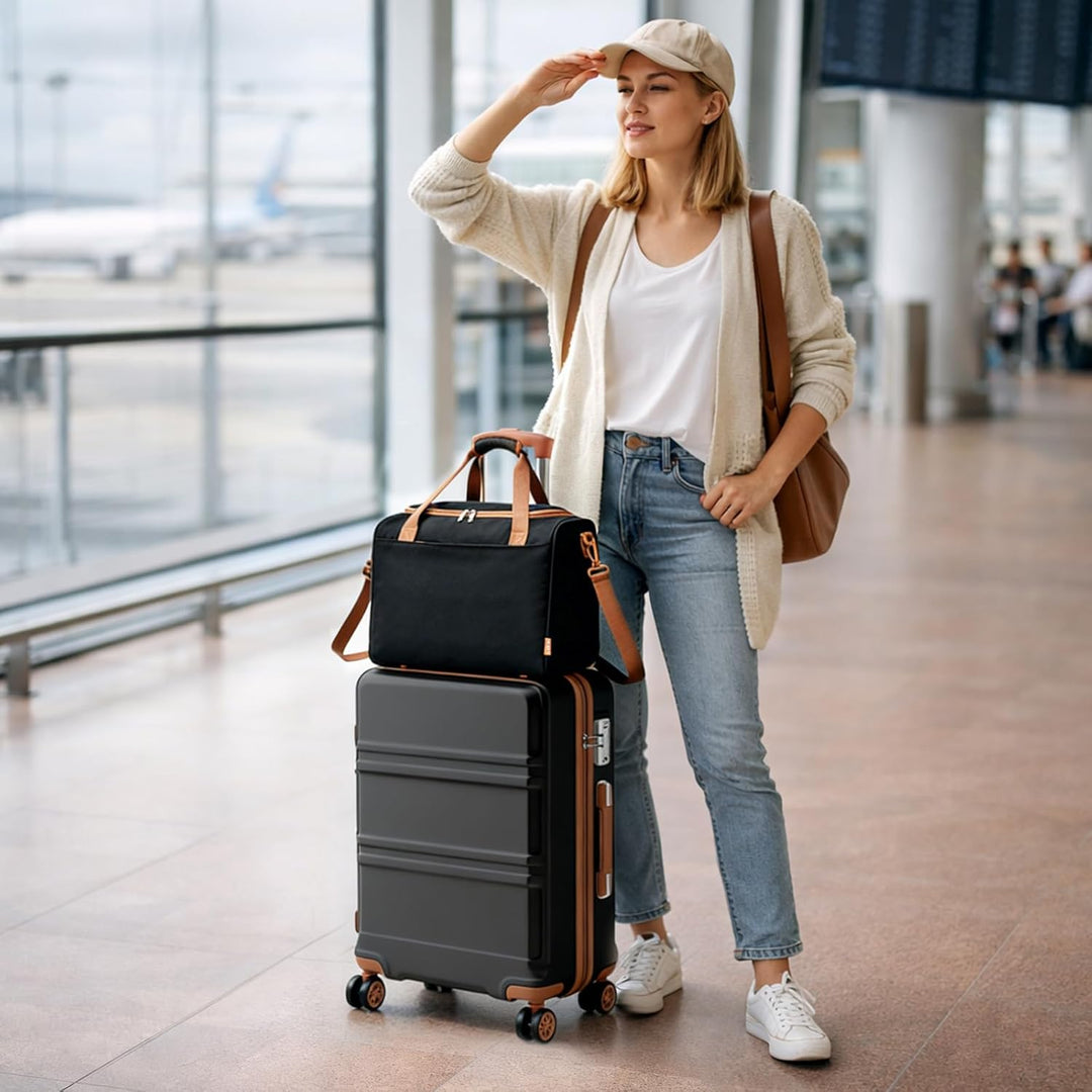 KONO Mittelgross Reisekoffer Rollkoffer Set Gepäcksets 2 Teilig, 65cm Mittelgross Trolley Koffer mit