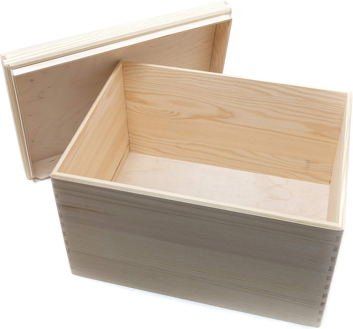 Holzkiste Aufbewahrungskiste Allzweckkiste Spielzeugkiste 40 x 30 x 22 cm Kiste Holz mit Deckel (ohn