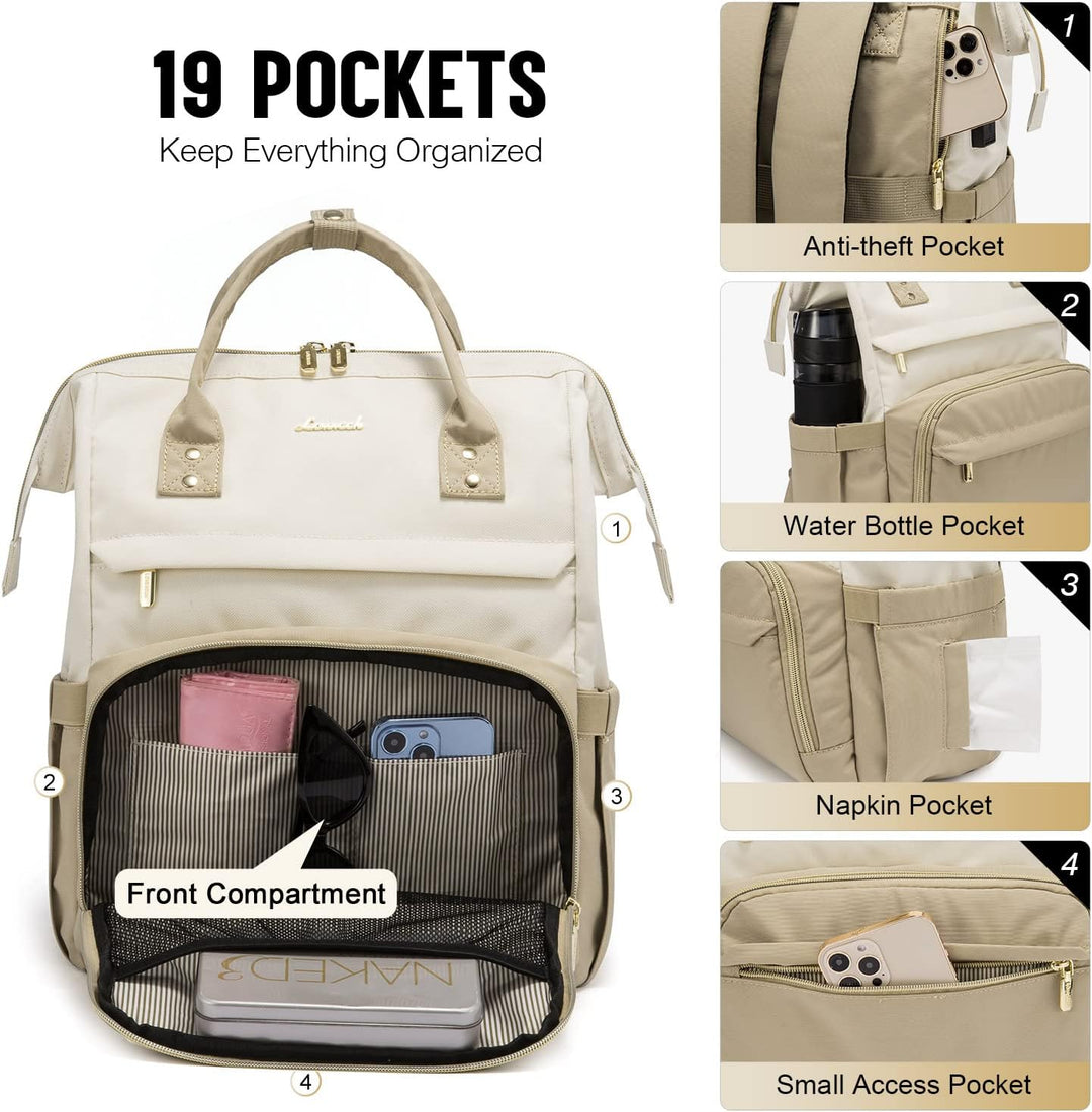 LOVEVOOK Laptop Rucksack Damen 17 Zoll, Gross Schulrucksack Teenager Arbeitsrucksack Business Rucksa