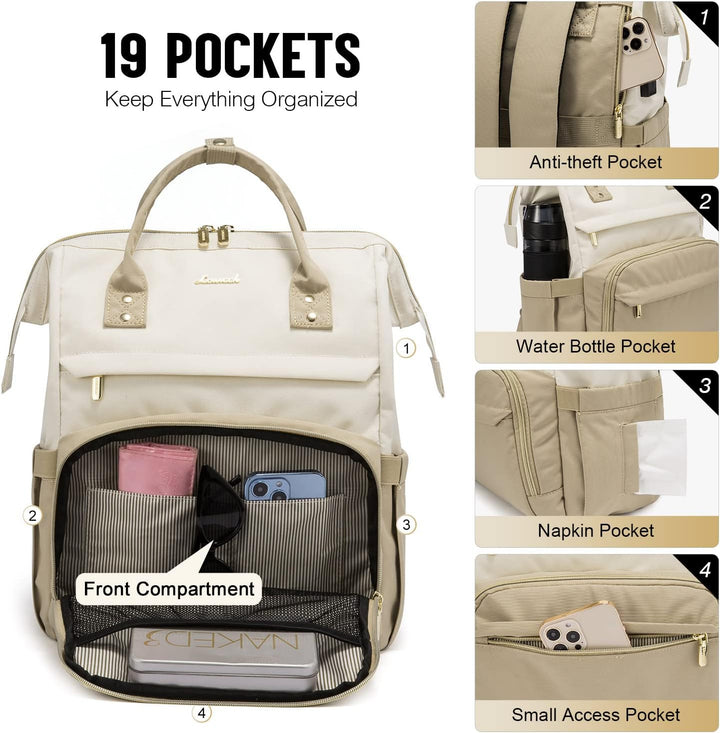 LOVEVOOK Laptop Rucksack Damen 17 Zoll, Gross Schulrucksack Teenager Arbeitsrucksack Business Rucksa