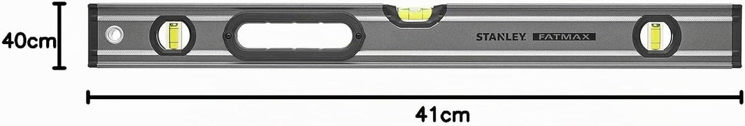 Stanley FatMax Wasserwaage (60 cm, Hohlprofilwasserwaage, vertikale / horizontale Libelle) 0-43-624,