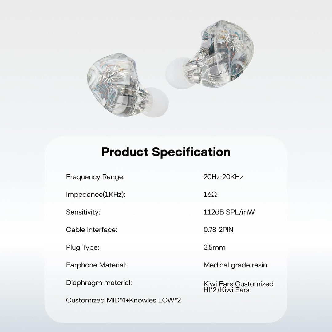 LINSOUL Kiwi Ears Orchestra Lite Performance Custom 8BA In-Ear Monitor IEM mit abnehmbarem 4-adrigem
