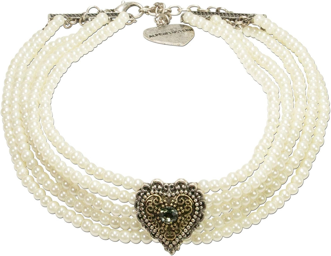 Alpenflüstern Trachtenschmuck-Set Perlen-Trachtenkette und Trachten-Armband Margarethe - Damen-Trach