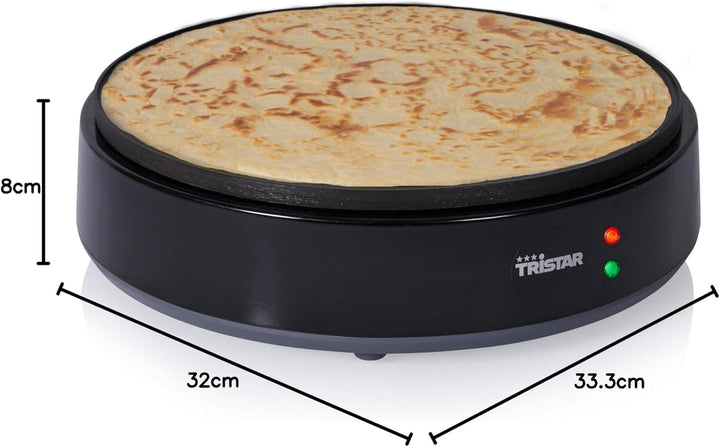 Tristar Crêpe-Maker - 30 cm - 1200 W - Schnelles Aufheizen - Antihaftbeschichtung - 10 Heizstufen -