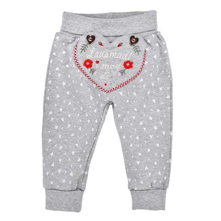 BONDI Laufhose ´I mog di´ Tracht Baby Mädchen Artikel-Nr.86766 62 Grey-melange, 62 Grey-melange
