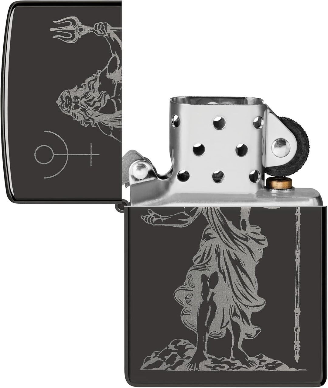 Zippo Sturmfeuerzeug - God Pluto, High Polish Black, Photo Image - Nachfüllbar - Wiederverwendbar -