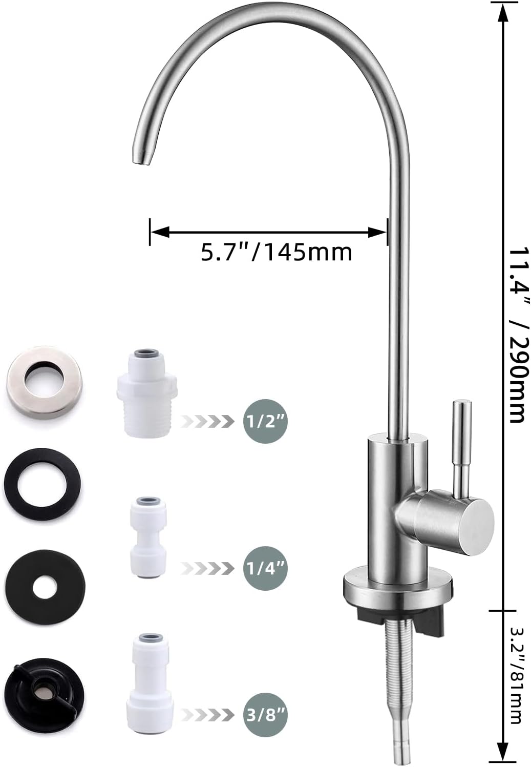 Trinkwasserhahn, einfach zu installierender Spülbecken-Wasserfilter-Wasserhahn, bleifreier Umkehrosm