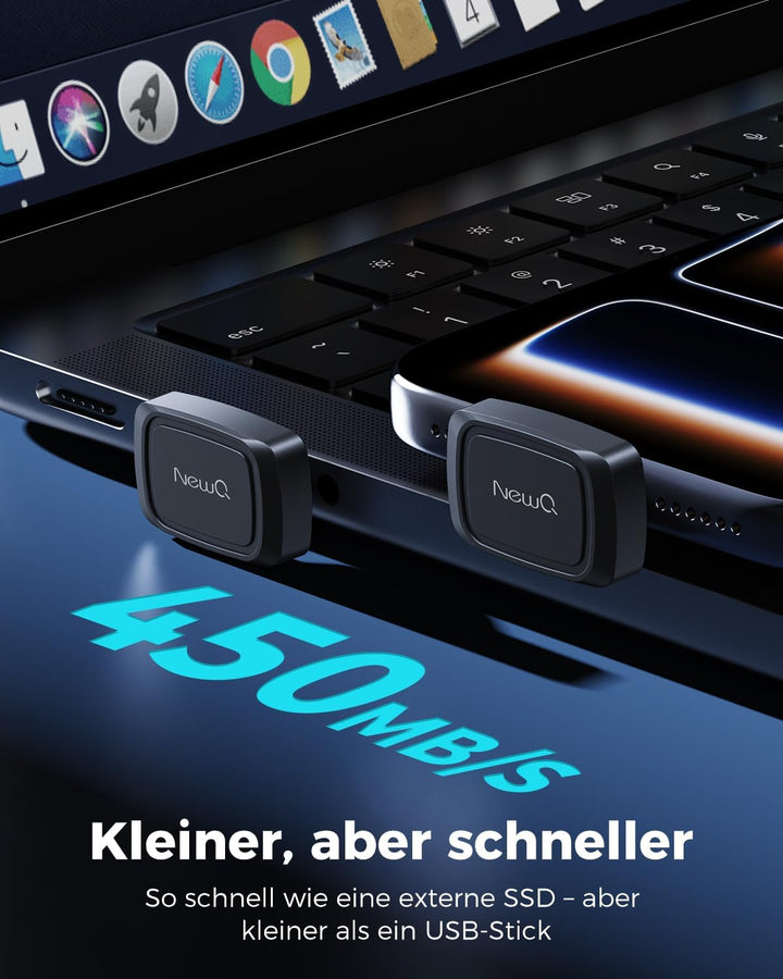 NEWQ 256GB USB-C Stick für MacBook, UFS Speicher, Ultra Kompakter Low-Profile USB-C Speicherstick fü