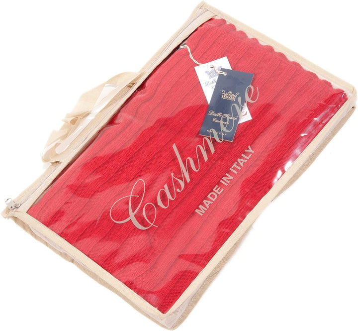 Dalle Piane Cashmere - Schal und hut aus Kaschmir-Gemisch - für Damen/Herren Einheitsgrösse Rot, Ein