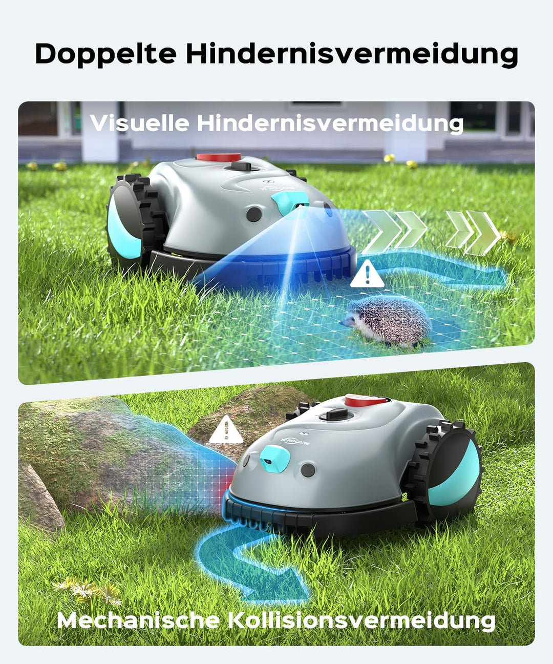 YARDCARE V100 Mähroboter ohne Begrenzungskabel, bis zu 150m² | Vision Navigation, Einfache Installat