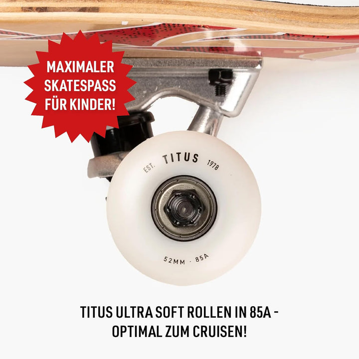 TITUS Skateboard Mini - Skateboard Kinder ab 6 Jahre, Mini Size Kinderskateboard bis 8 Jahre, Jungen
