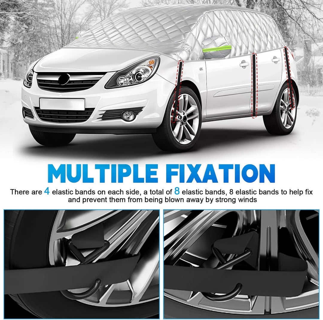 Halbgarage für Opel Corsa 2006-2025, Halbe Autoabdeckung Winter Sommer, Abdeckplane Auto Schutz vor