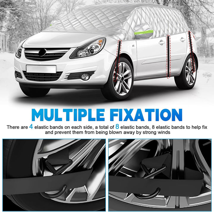 Halbgarage für Opel Corsa 2006-2025, Halbe Autoabdeckung Winter Sommer, Abdeckplane Auto Schutz vor