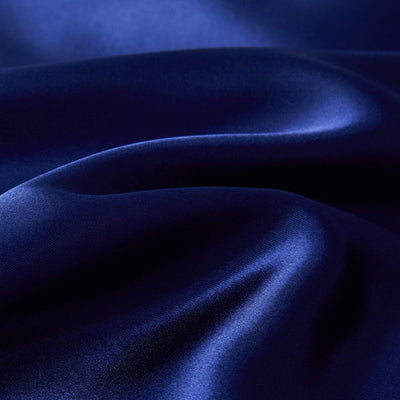 Boqingzhu Bettwäsche Satin 155×220cm Marine Blau Glanzsatin Seide Luxus Bettwäsche Set Bettbezug und