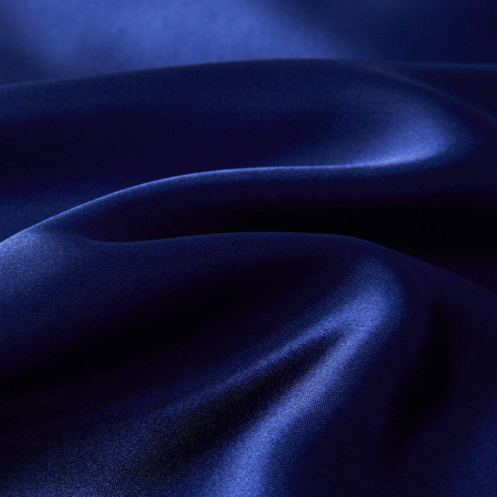 Boqingzhu Bettwäsche Satin 200×220cm Marine Blau Uni Glatt Glanzsatin Seide Luxus Bettwäsche Set Bet