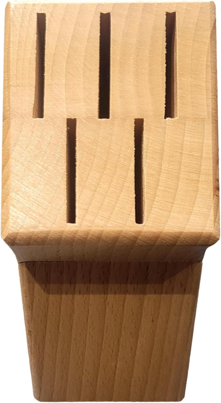 Wooden World - Küchenmesserblock aus Holz für 5 Klingen – Natürlicher, ökologischer Organizer für Me