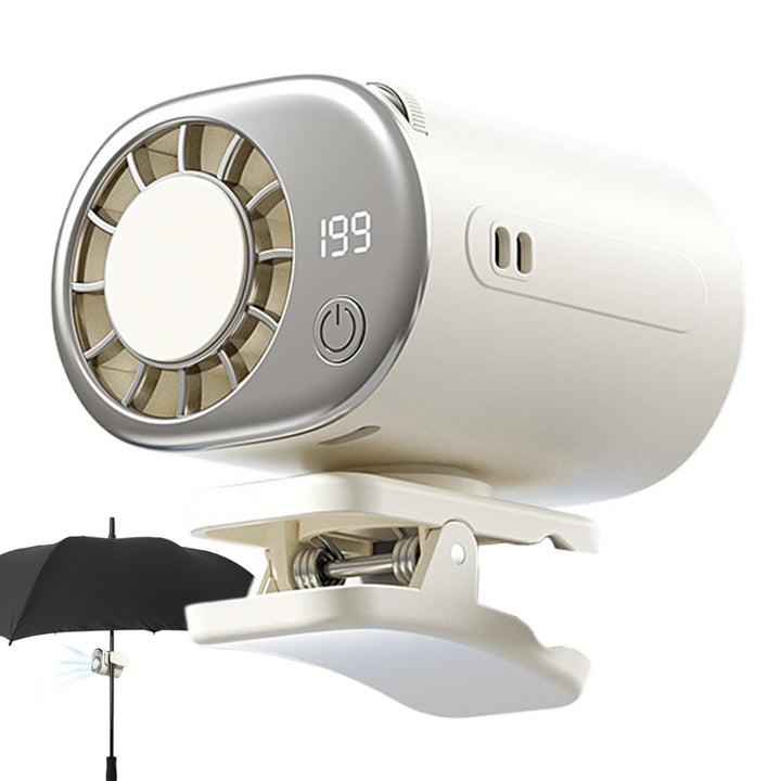 Tragbarer Ventilator mit LED-Display, leistungsstarker Weiss, Weiss