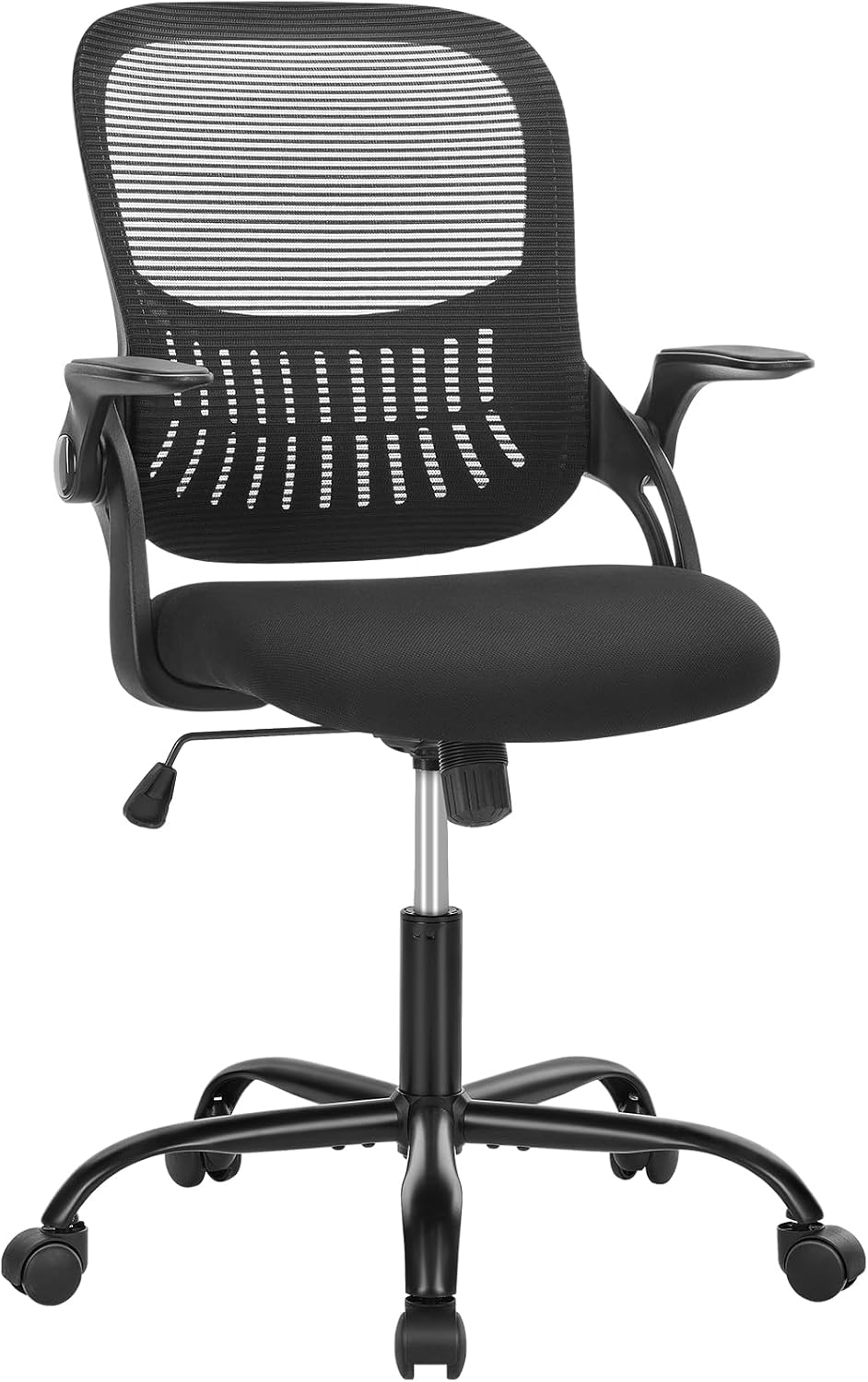 Sweetcrispy Bürostuhl Ergonomisch, Schreibtischstuhl mit Lendenwirbelstütze, Höhenverstellbarkeit St