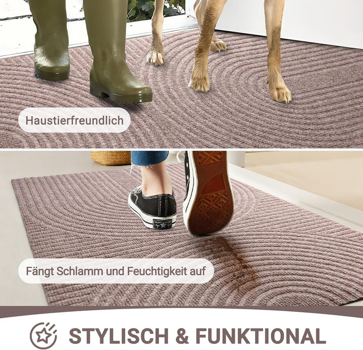 Fussmatte 60x90cm, rutschfeste Maschinenwaschbare Schmutzfangmatte, Teppich Wohnzimmer Innen und Aus