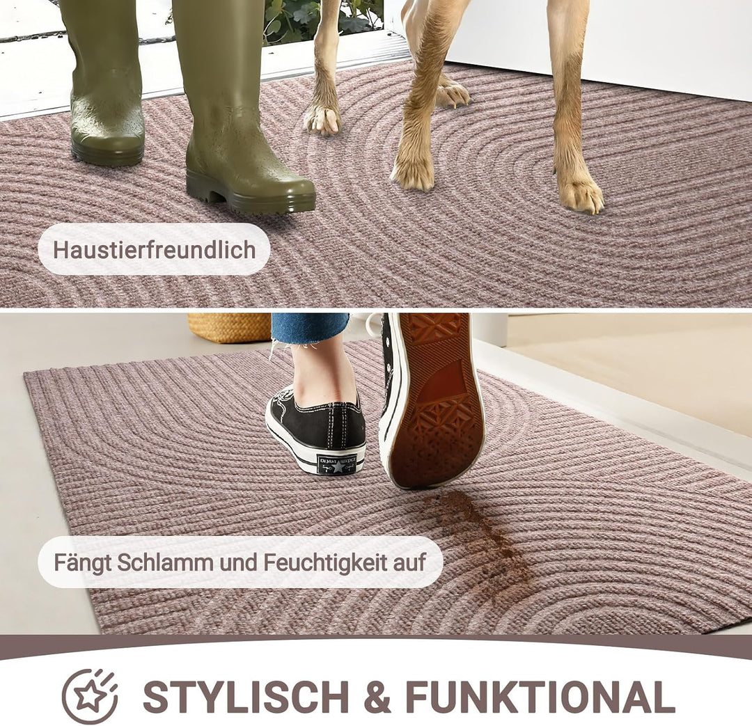 Fussmatte 60x90cm, rutschfeste Maschinenwaschbare Schmutzfangmatte, Teppich Wohnzimmer Innen und Aus