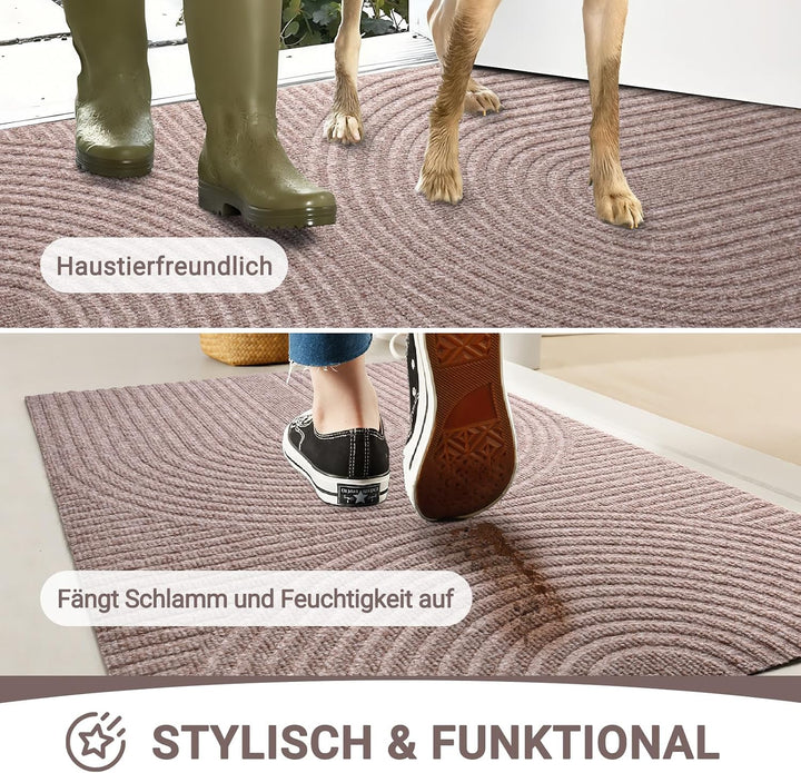 Fussmatte 60x90cm, rutschfeste Maschinenwaschbare Schmutzfangmatte, Teppich Wohnzimmer Innen und Aus