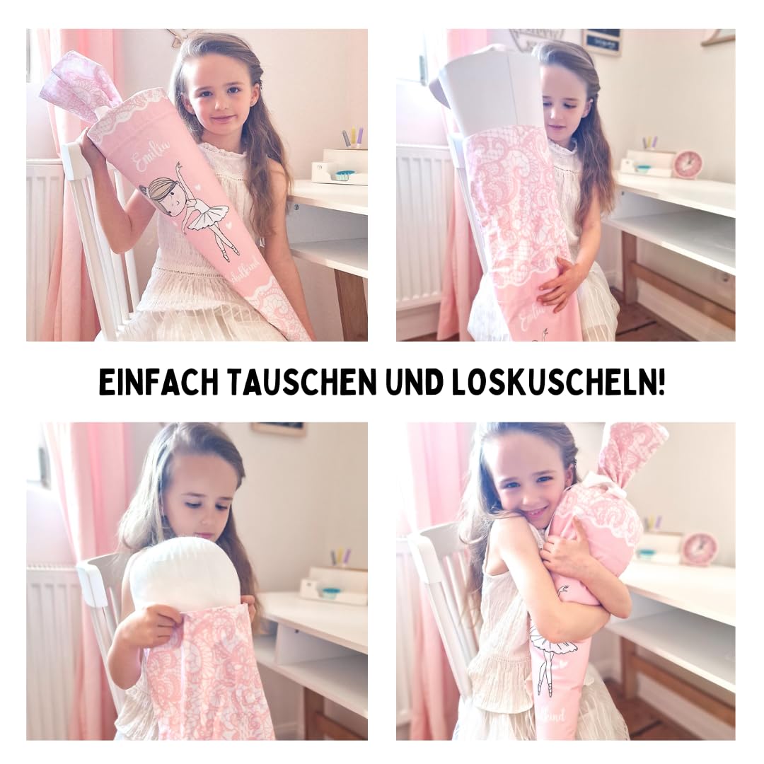 Deine Schultüte aus Stoff Kuschel Velvet Wunschmotiv individualisierbar mit Wunschname personalisier