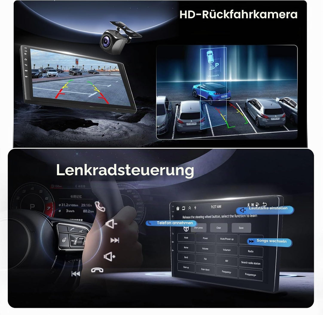 6G+128G Kabelloses Carplay-Autoradio für Peugeot 107/Citroen C1/Toyota Aygo mit 10,1 Zoll IPS-Touchs