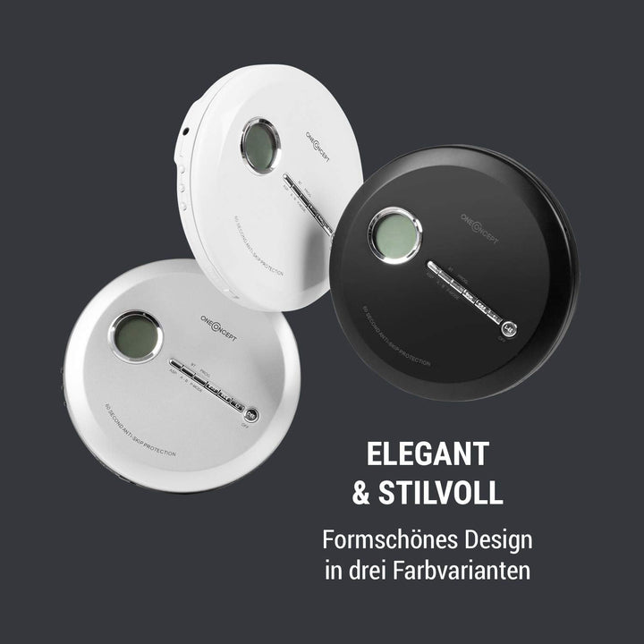 OneConcept CDC 100MP3 - Discman mit Netz- oder Batteriebetrieb, USB, Formate: CD, CD-R, CD-RW und MP