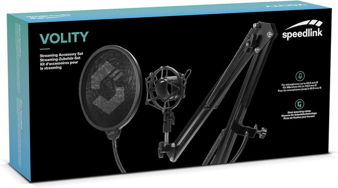 Speedlink VOLITY Streaming Accessory Set - Mikrofon Arm Halterung Ständer für Streaming, Gaming, Pod