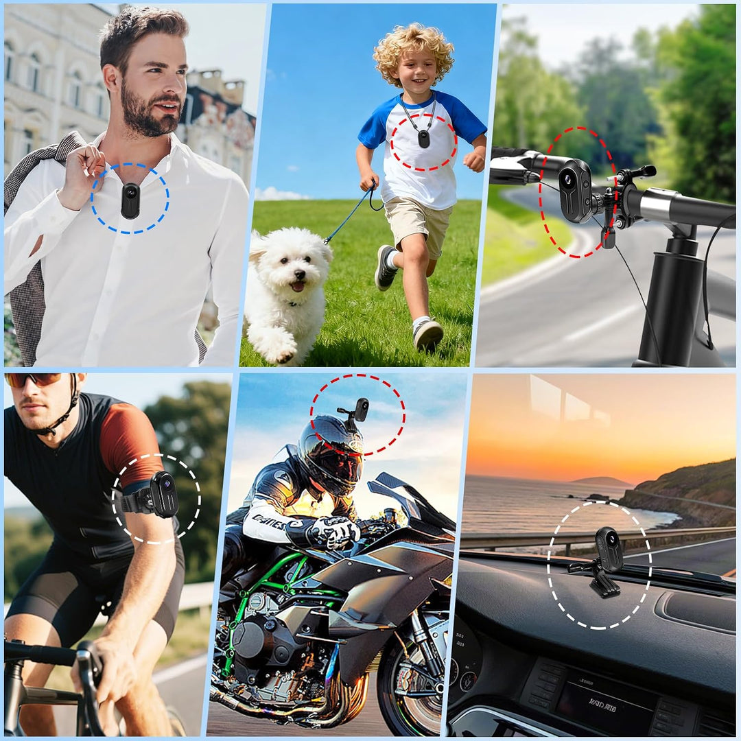 Helmcam Mini, 1080P Action Cam Motorrad, Nachtsicht &amp; Magnet