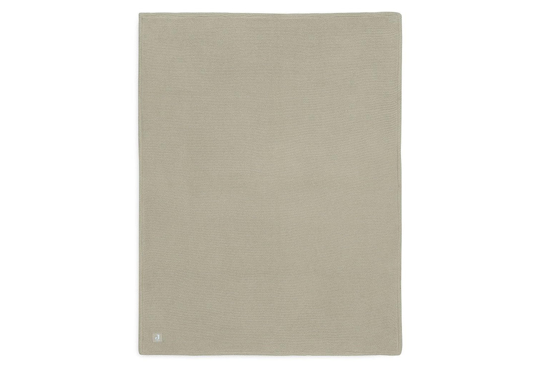 Jollein 517-511-67054 Babydecke Strickdecke mit Teddyfell Basic Knit Olive (75x100 cm)