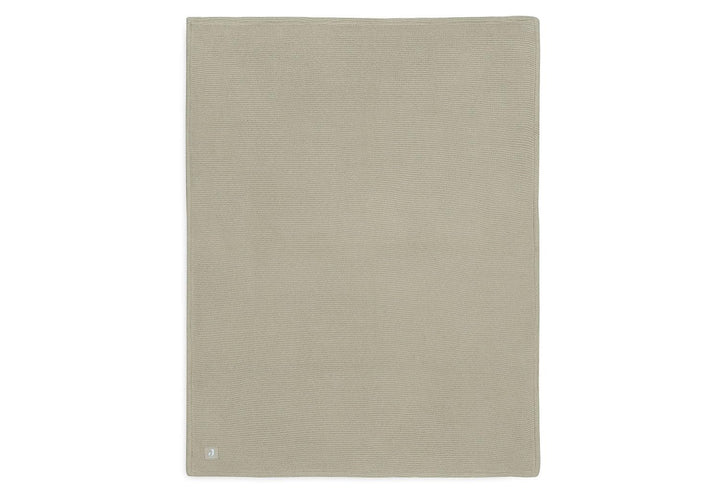 Jollein 517-511-67054 Babydecke Strickdecke mit Teddyfell Basic Knit Olive (75x100 cm)