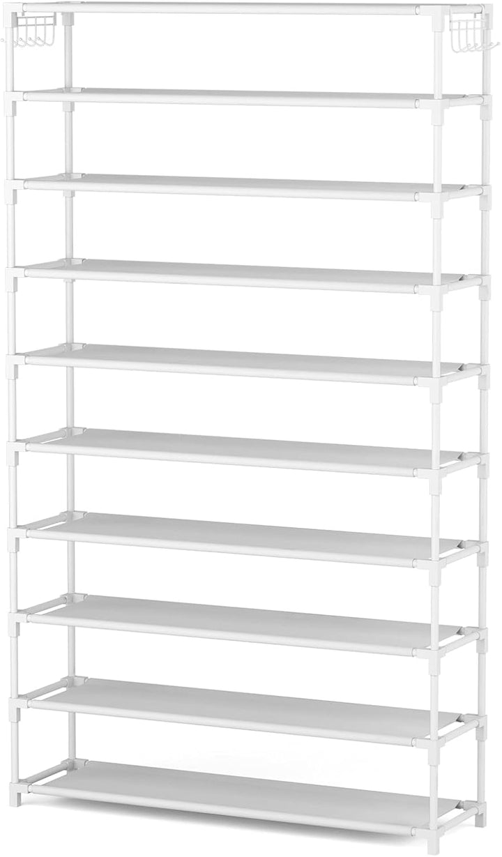 Schuhregal 10 Ebenen, Schuhschrank Metall für 50 Paar Schuhe, Schuhorganizer 155cm Hoch, Schuhaufbew