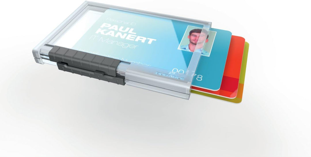 Durable Kartenhalter Pushbox Trio, 10 Stück, transparent, 892019 Für 3 Karten ohne Befestigung, Für