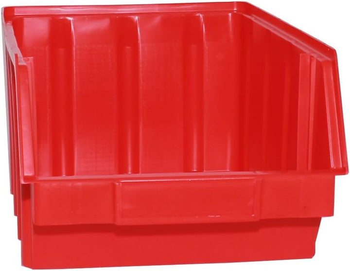 S&amp;S-Shop 15 Stapelboxen Rot Gr.4 | aus hochwertigem Kunststoff | mit Schildcheneinschub | Lagerkiste