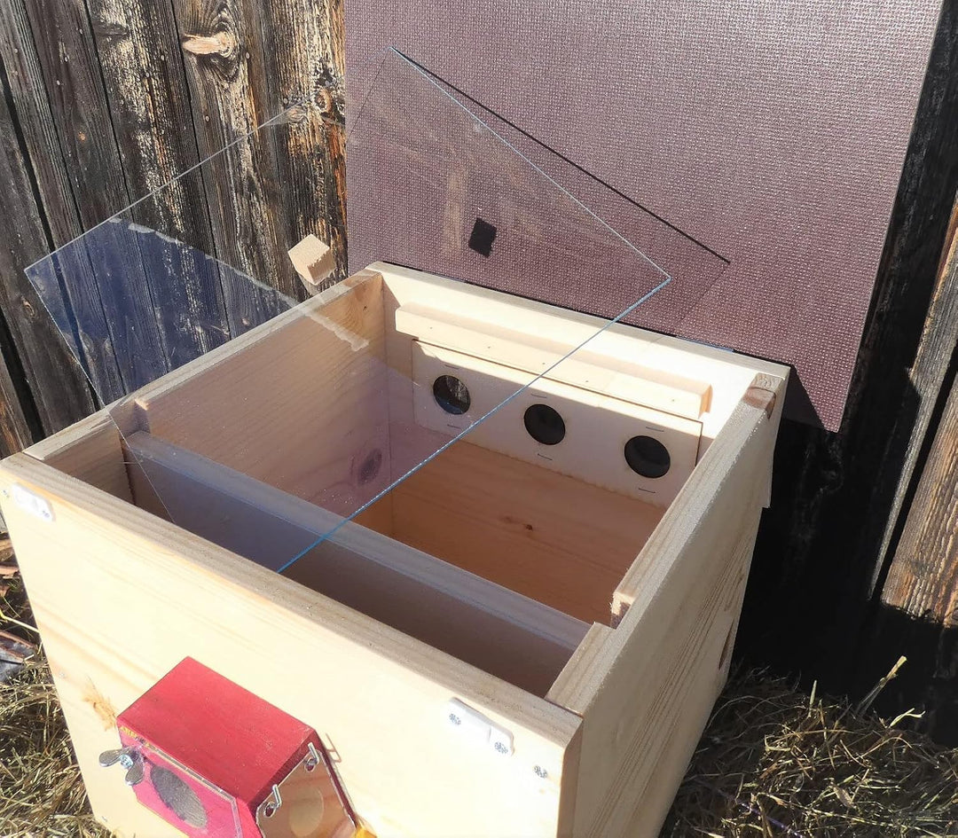 Premium Hummelkasten mit Wachsmottensperre, 2X Sichtfenster und Nistmaterial Wetterfest Bienenhaus H