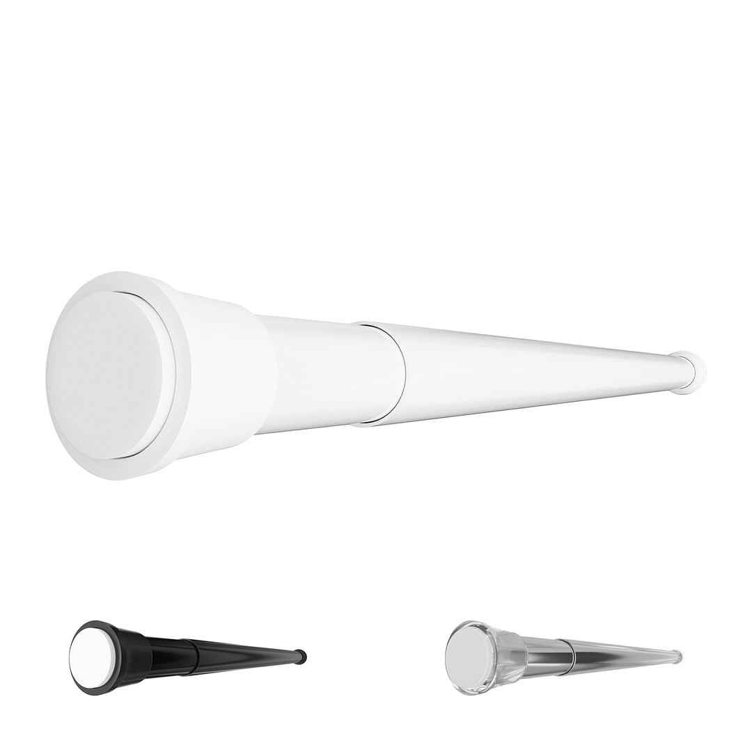 Aquabad® Hastaflex Teleskop 190-300 cm Duschvorhangstange ohne Bohren, Weiss, für Dusche und Fenster
