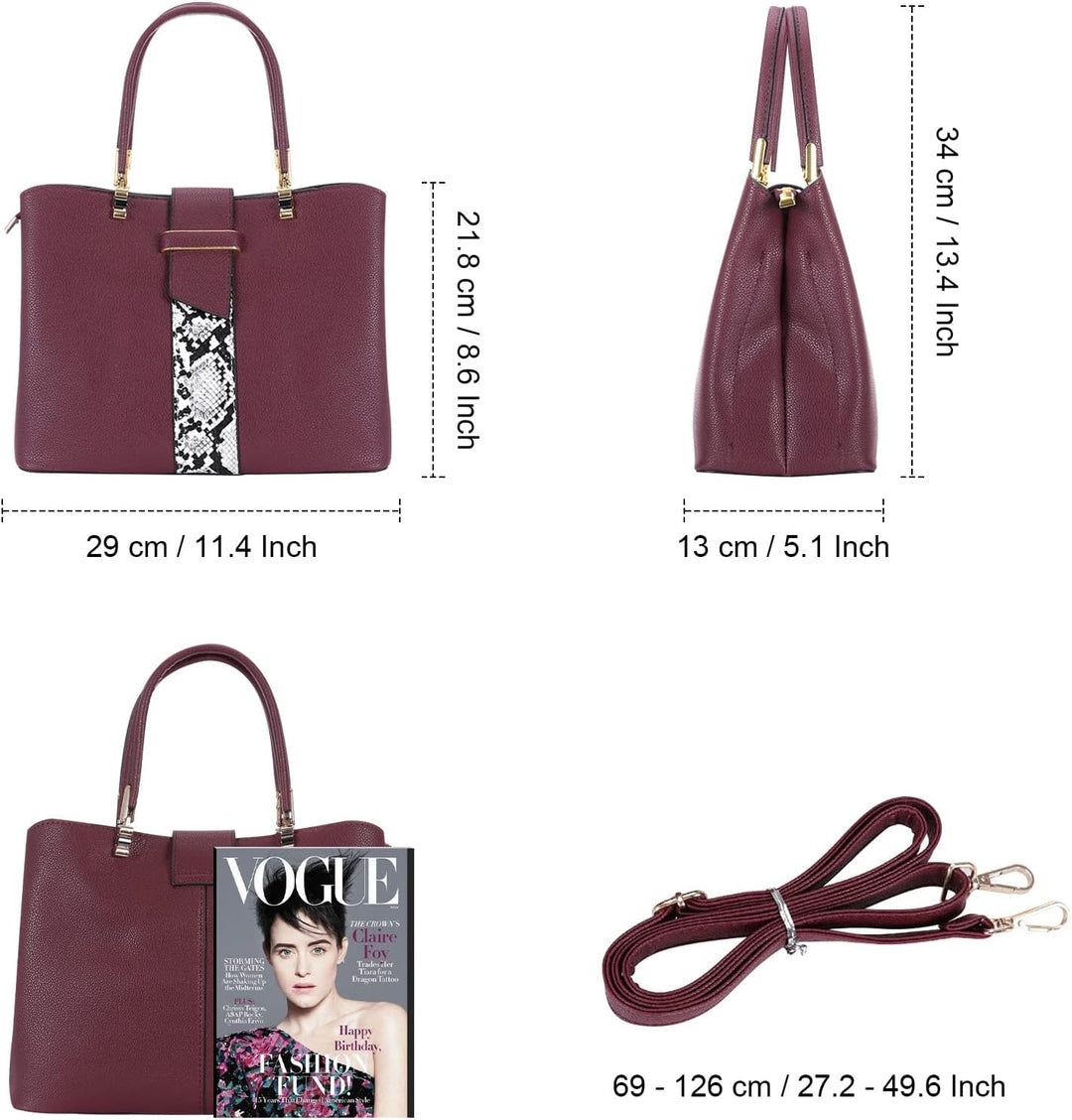 HAWEE Elegante Damen Handtasche Mittelgrosse Crossbody Henkeltasche PU Leder Shopper Umhängetasche F