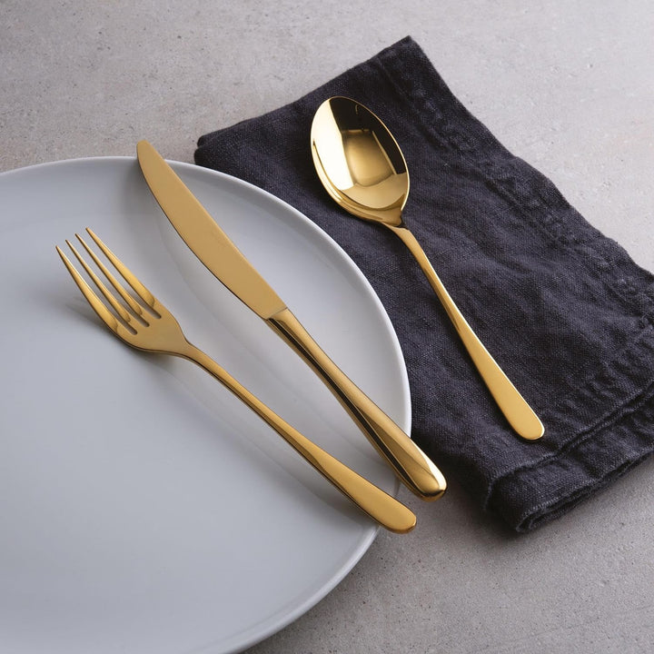 Sambonet, Besteck Set Taste Goldenes Besteck 24-Teilig 6 x Gabel, Messer, Esslöffel, Teelöffel, 6 pe
