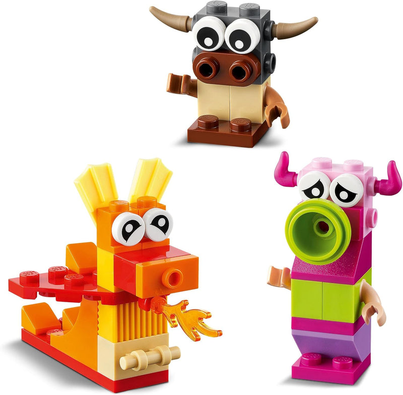 LEGO 10713 Classic Bausteine Starterkoffer & 11017 Classic Kreative Monster Kreativ-Set Steinen, Box