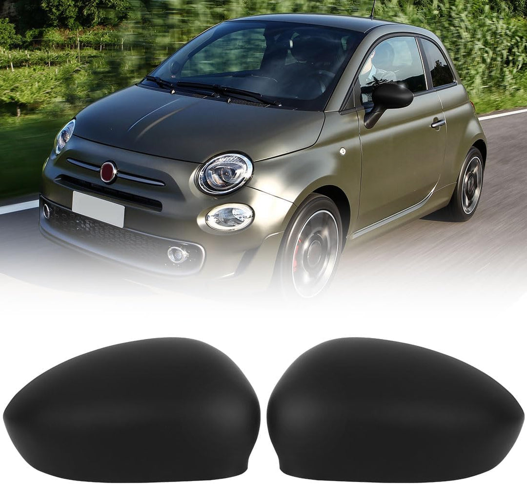 1 Paar Auto Rückspiegel Abdeckung Ersatz für Fiat 500 500C 500E 2007-2024, Aussenspiegel Spiegelkapp