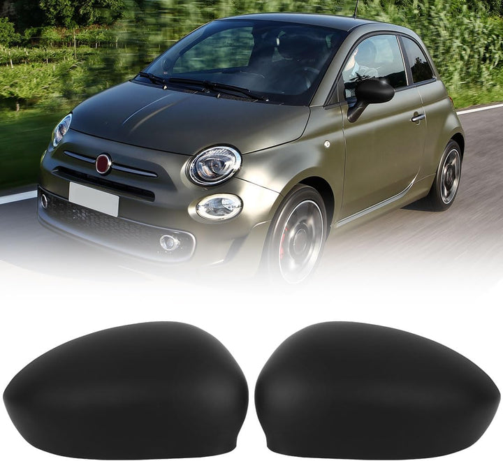 1 Paar Auto Rückspiegel Abdeckung Ersatz für Fiat 500 500C 500E 2007-2024, Aussenspiegel Spiegelkapp