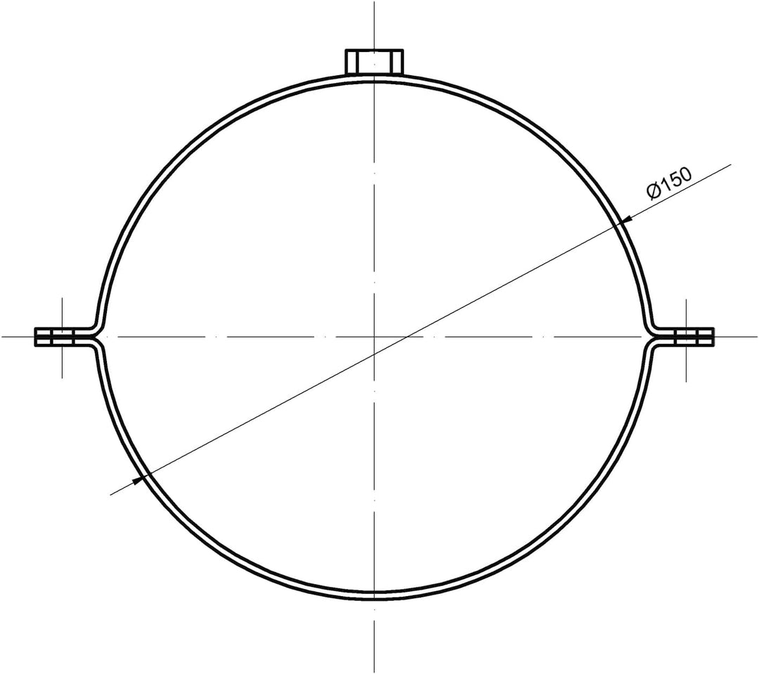 raik Rohrschelle Rauchrohr Ofenrohr Wandbefestigung Stahl 150 mm Durchmesser schwarz Senotherm besch