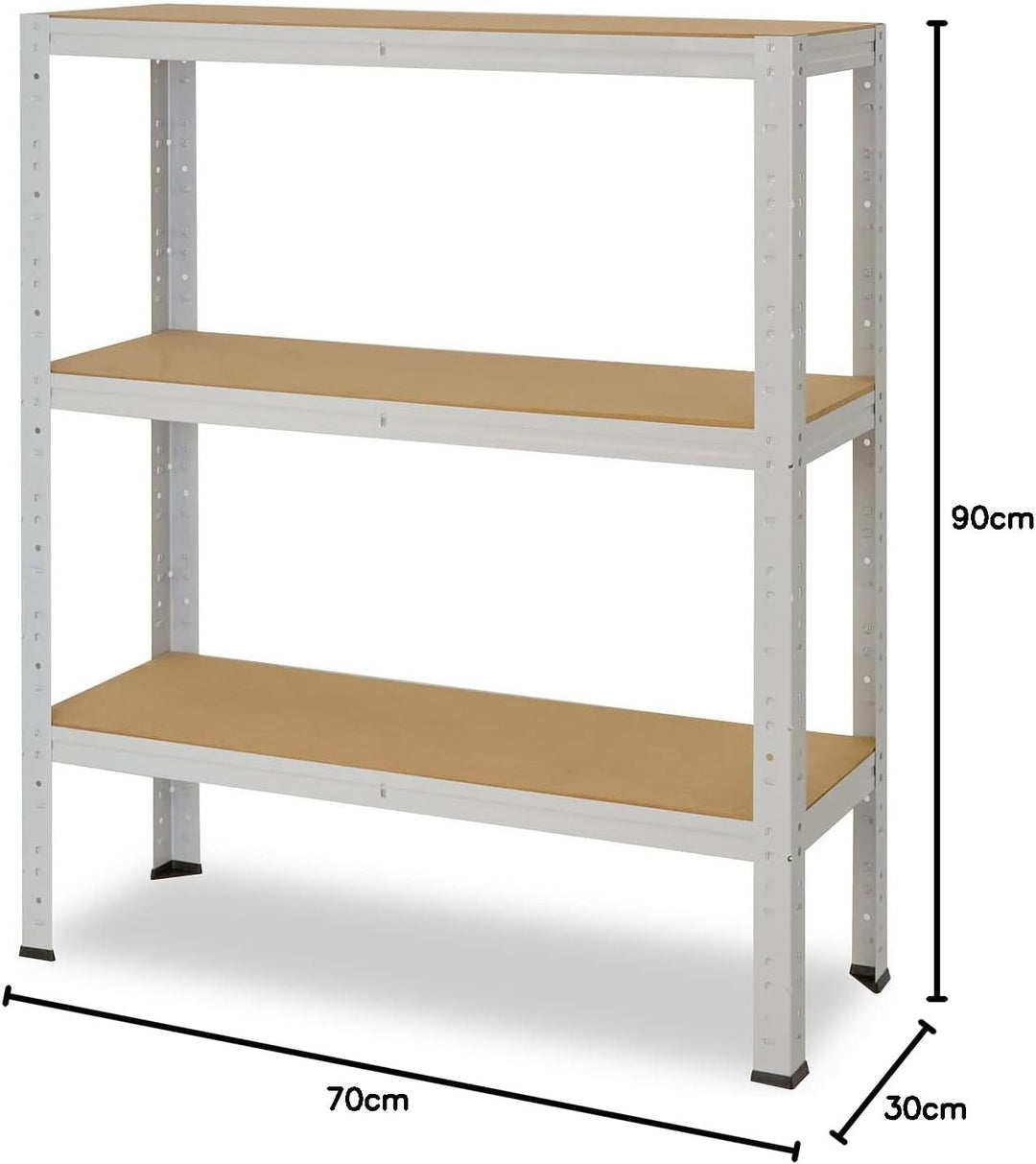 shelfplaza® 90x70x30cm Office Lagerregal Büro Schwerlastregal lichtgrau/Metall Regal Büro mit 3 Böde