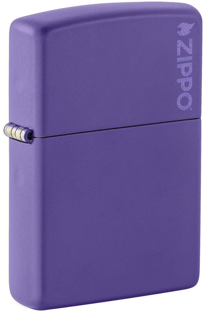 Zippo Mattes Taschenfeuerzeug Logo Lilafarbenes Zippo Logo, Logo Lilafarbenes Zippo Logo
