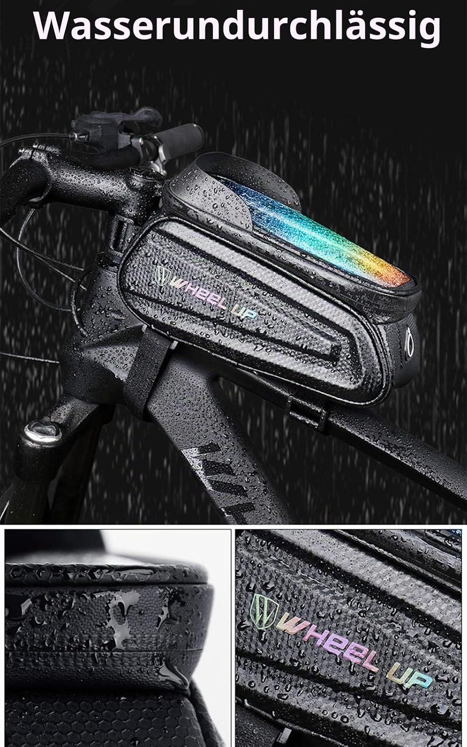 Fahrrad Rahmentasche MTB Wasserdicht Lenkertasche Handyhalterung Handytasche Fahrrad 7 Zoll Bb-1, Bb