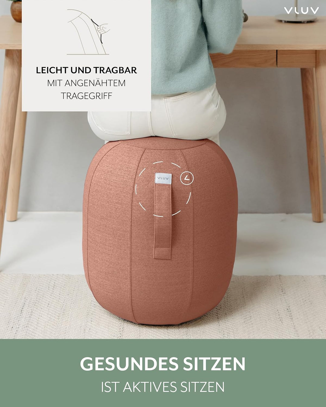 VLUV KAPSUL SOVA Balance-KAPSEL, luftgefüllter Sitzhocker, ergonomisches Sitzen, platzsparend & flex